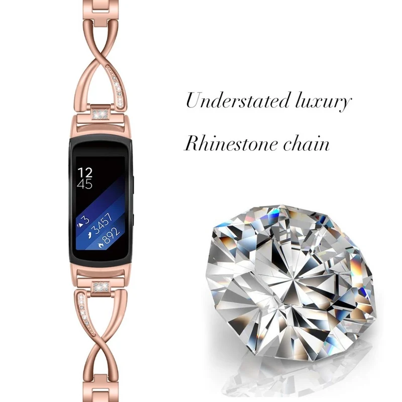 Absolut süß Samsung Gear Fit2 Metall und Strass armband