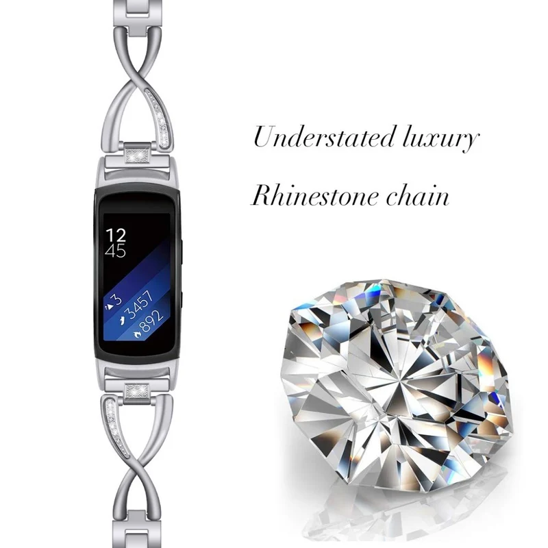 Absolut süß Samsung Gear Fit2 Metall und Strass armband