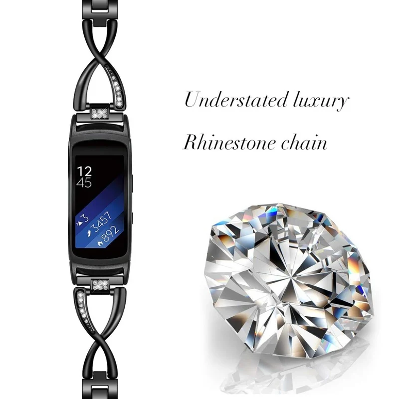 Absolut süß Samsung Gear Fit2 Metall und Strass armband
