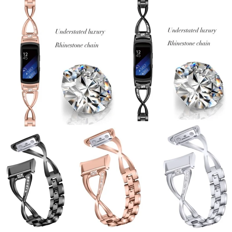 Absolut süß Samsung Gear Fit2 Metall und Strass armband