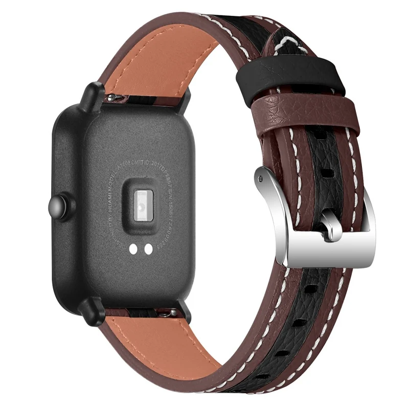 Schön Amazfit GTR 42mm / Amazfit Bip S Echtes Leder armband