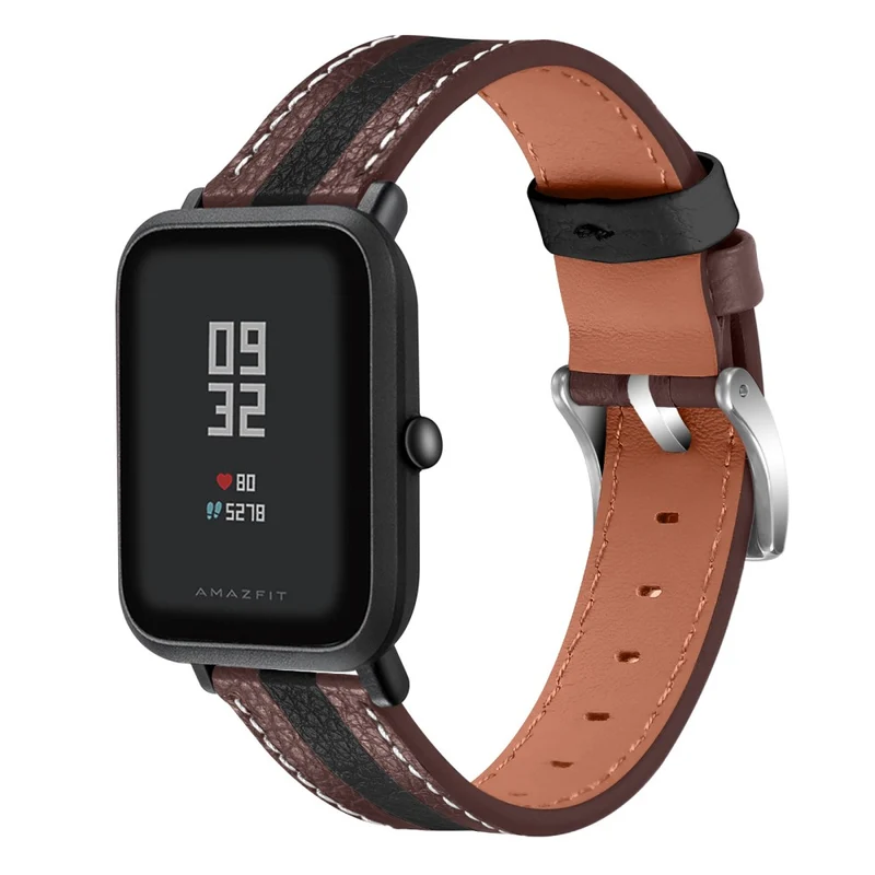 Schön Amazfit GTR 42mm / Amazfit Bip S Echtes Leder armband