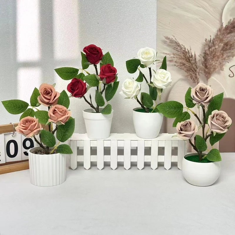 Elegante Künstliche Rosenpflanzenanordnung für die Wohnkultur