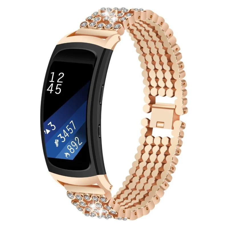 Mega haltbar Samsung Gear Fit2 Metall und Strass armband