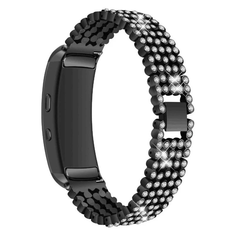 Mega haltbar Samsung Gear Fit2 Metall und Strass armband