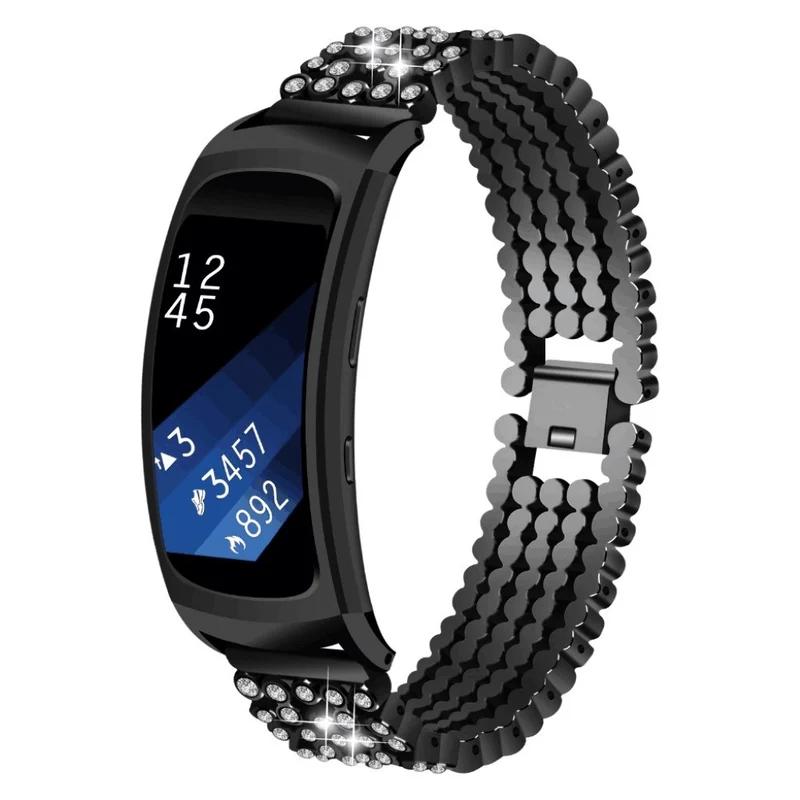 Mega haltbar Samsung Gear Fit2 Metall und Strass armband