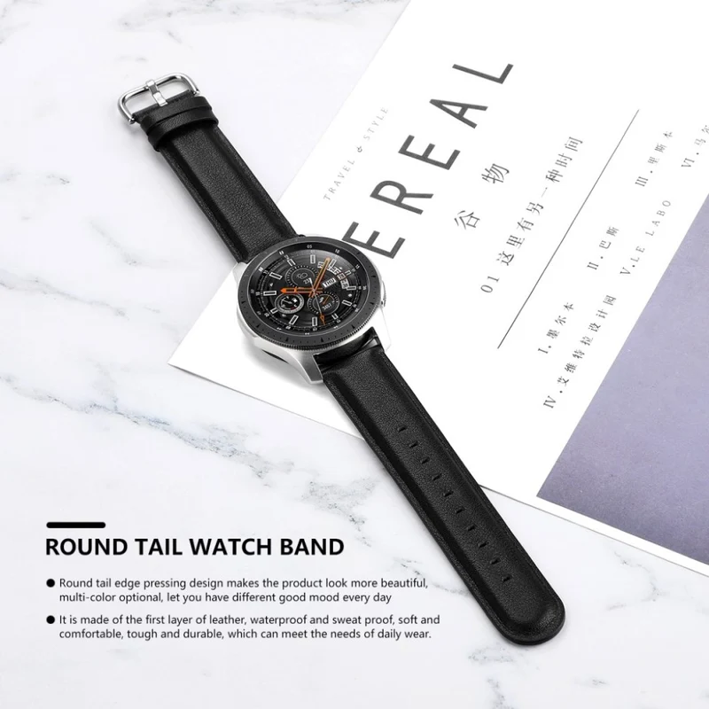 Sehr schön Samsung Galaxy Watch (46mm) Echtes Leder armband