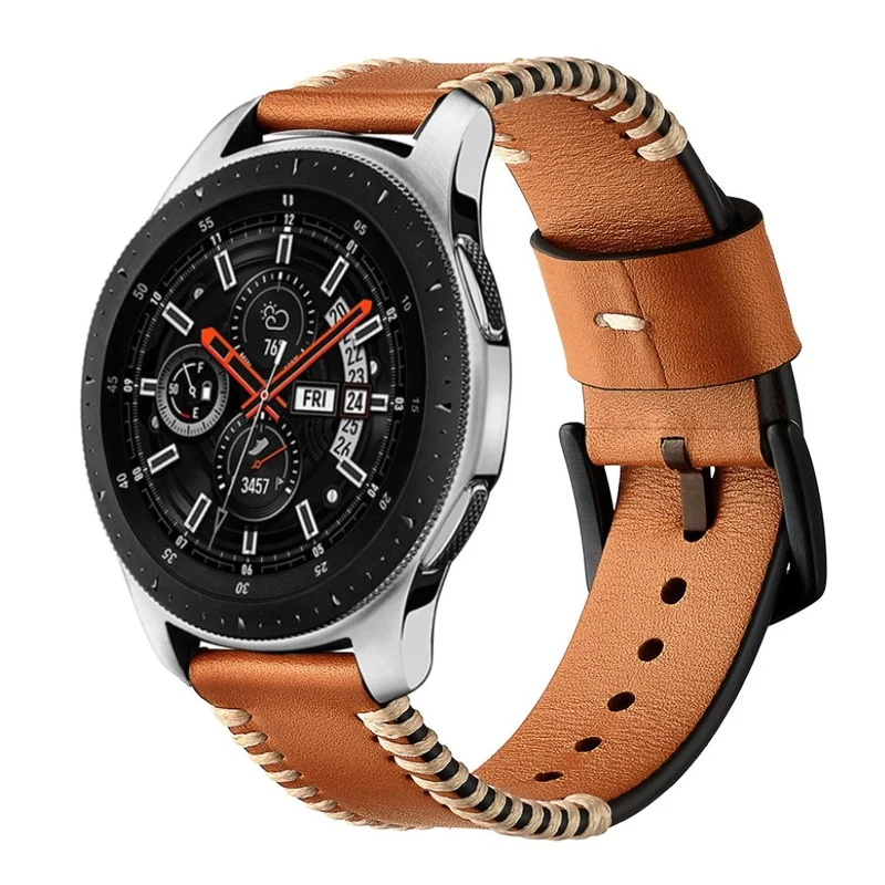 Haltbar Samsung Galaxy Watch (46mm) Echtes Leder armband