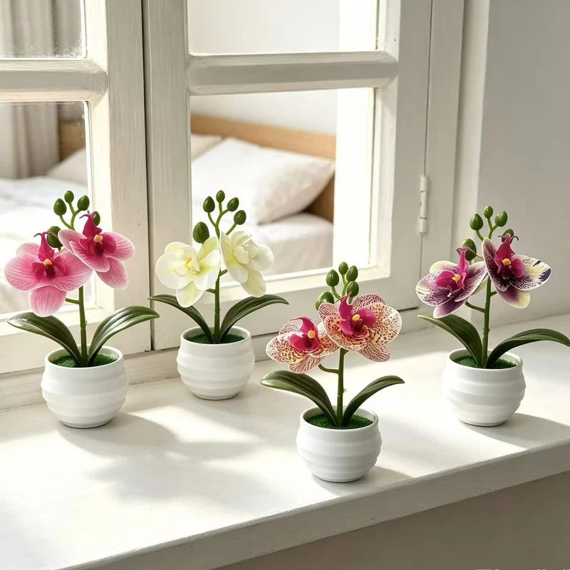 Lebensechte künstliche Orchideenpflanzenanordnung für die Innendekoration