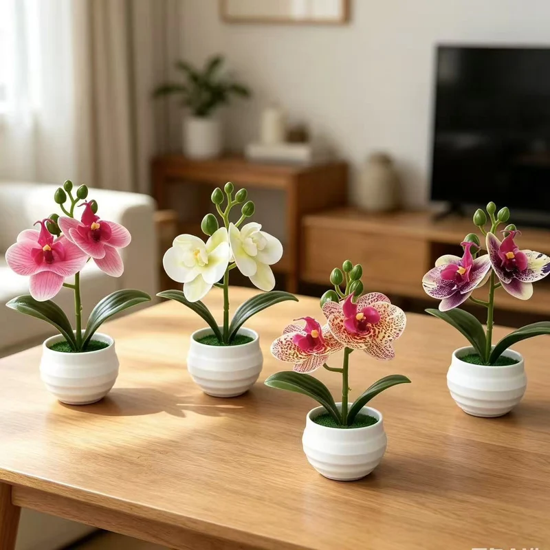 Lebensechte künstliche Orchideenpflanzenanordnung für die Innendekoration