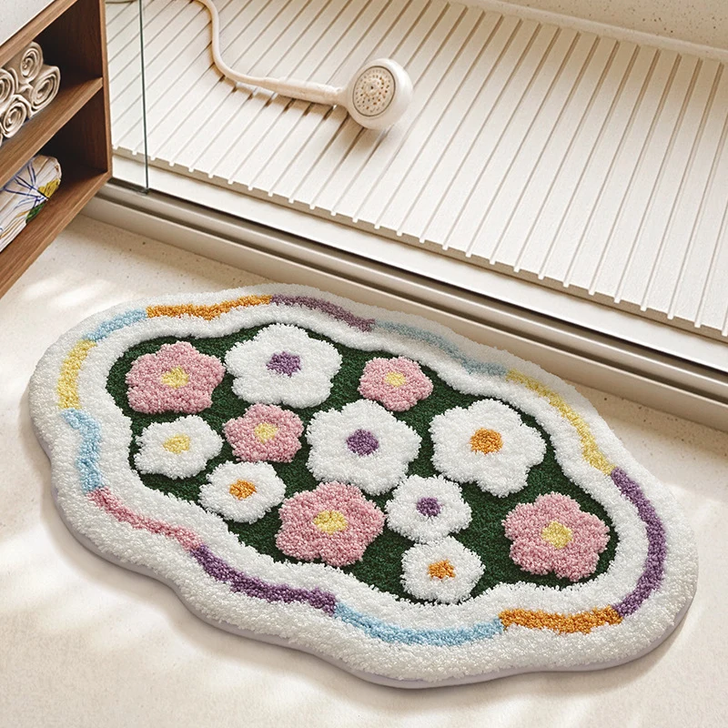 Florales Muster Badezimmerteppich