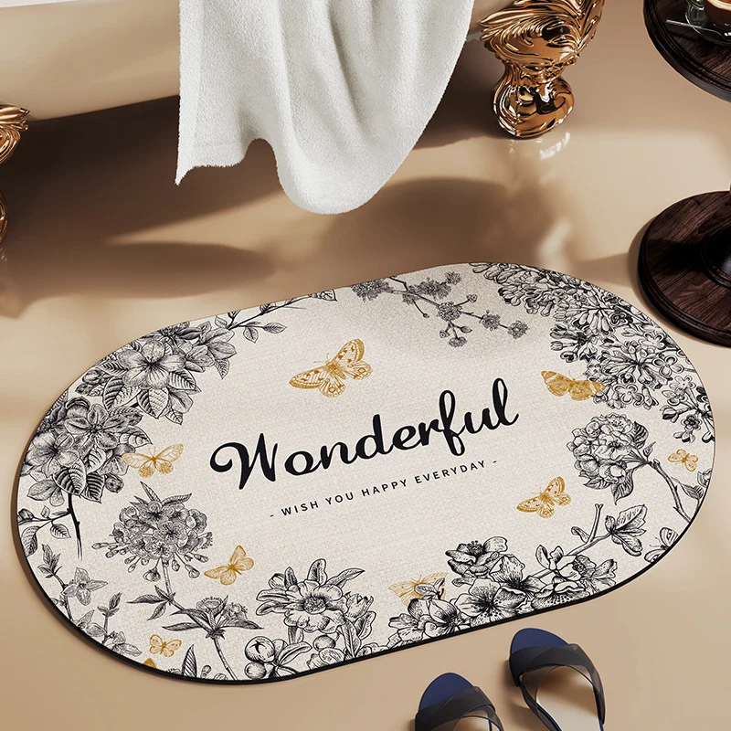 Florale inspirierende Badematte