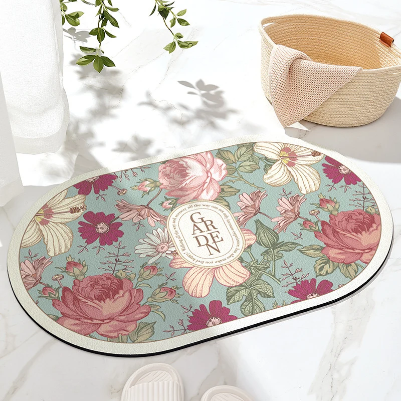 Florale inspirierende Badematte