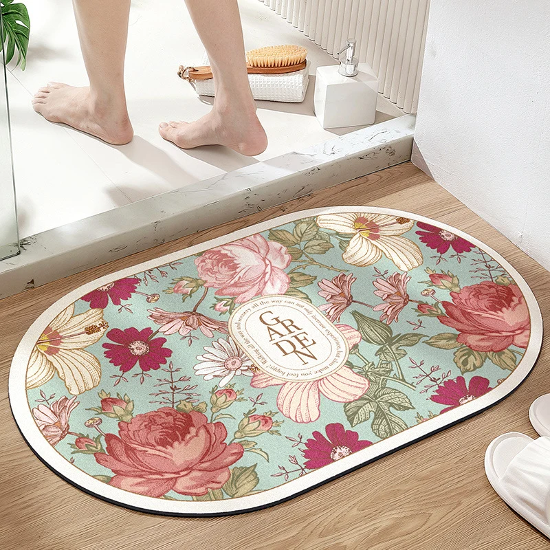 Florale inspirierende Badematte