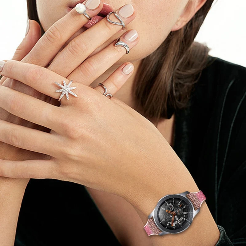 Süß Fossil Gen 5 Carlyle HR Echtes Leder und Strass armband
