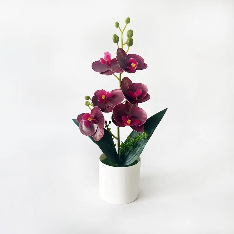 Elegante künstliche Orchideenpflanzenanordnung für die Innenausstellung