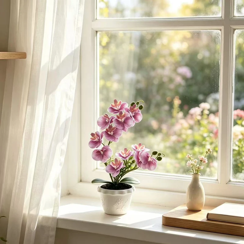 Elegante Künstliche Orchideen Blumenarrangement für die Innendekoration Zuhause