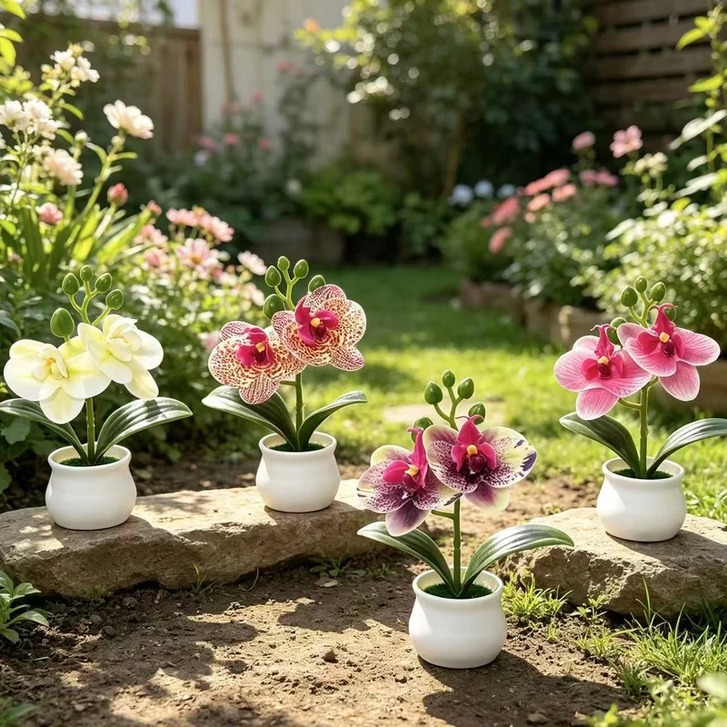 Elegante künstliche Orchideen Dekoration