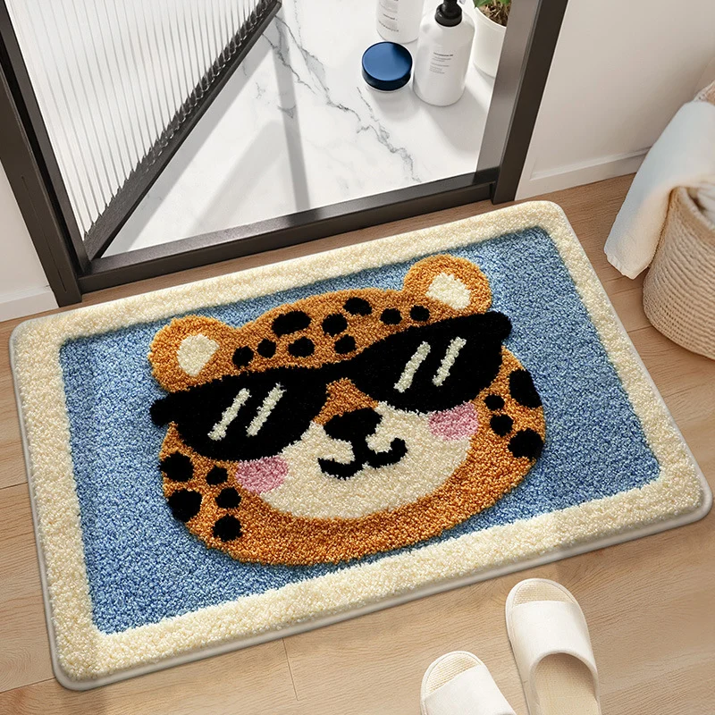 Verspielt Leopardengesicht Badezimmermatte