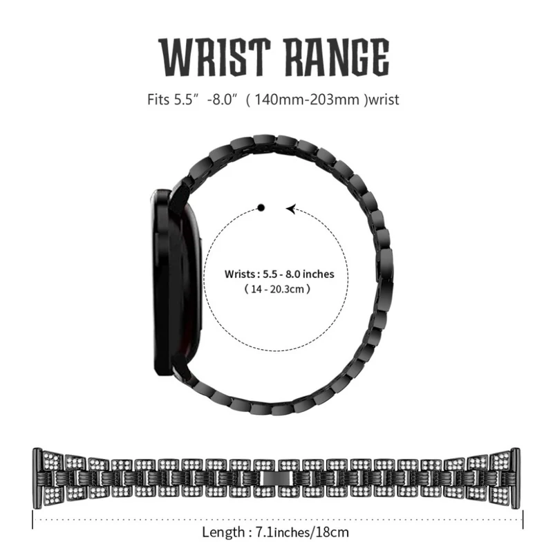Supersauber Amazfit Youth Metall und Strass armband