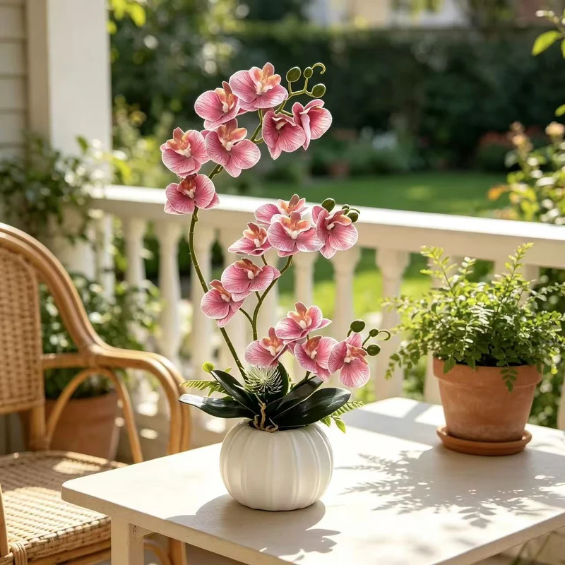 Elegante künstliche Orchideenblütenarrangement