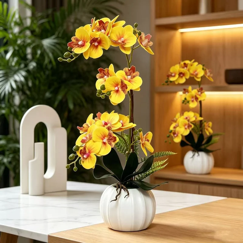 Elegante künstliche Orchideenarrangement für die Innenraumdekoration