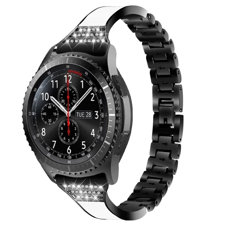 Samsung Gear S3 Frontier / Samsung Galaxy Watch (46mm) Metall und Strass armband