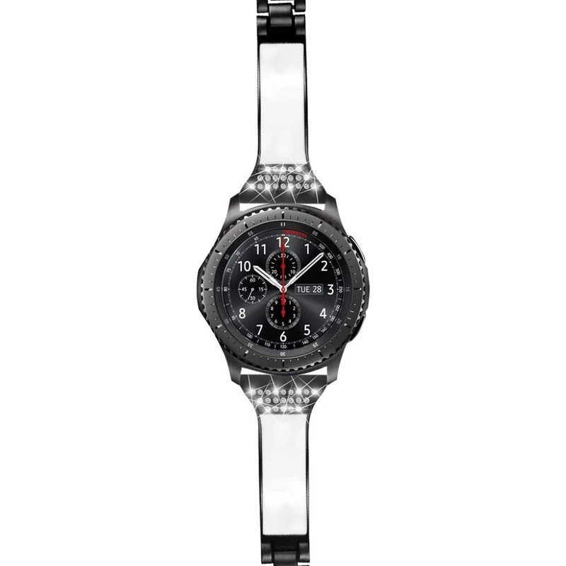 Samsung Gear S3 Frontier / Samsung Galaxy Watch (46mm) Metall und Strass armband