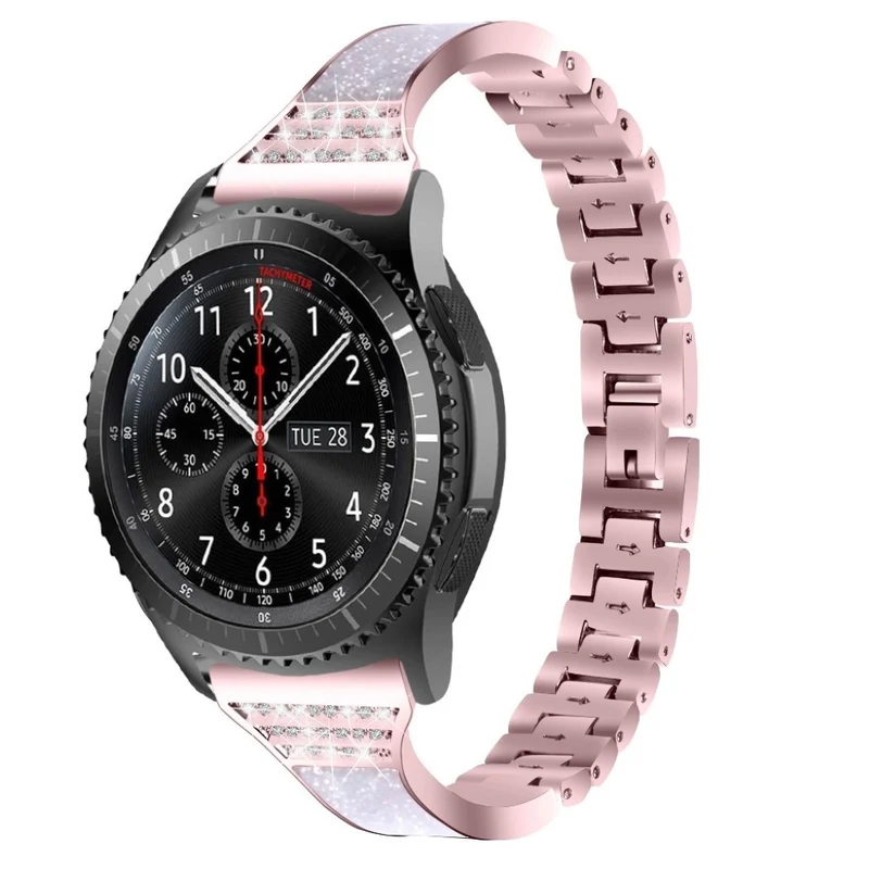 Samsung Gear S3 Frontier / Samsung Galaxy Watch (46mm) Metall und Strass armband