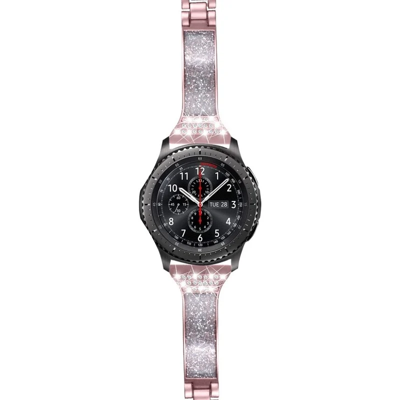 Samsung Gear S3 Frontier / Samsung Galaxy Watch (46mm) Metall und Strass armband