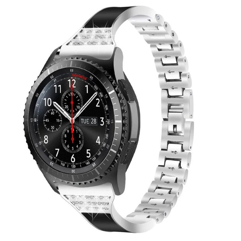 Samsung Gear S3 Frontier / Samsung Galaxy Watch (46mm) Metall und Strass armband