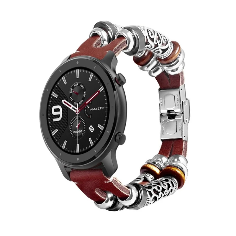 Sehr schön Amazfit GTR 42mm Echtes Leder und Metall armband