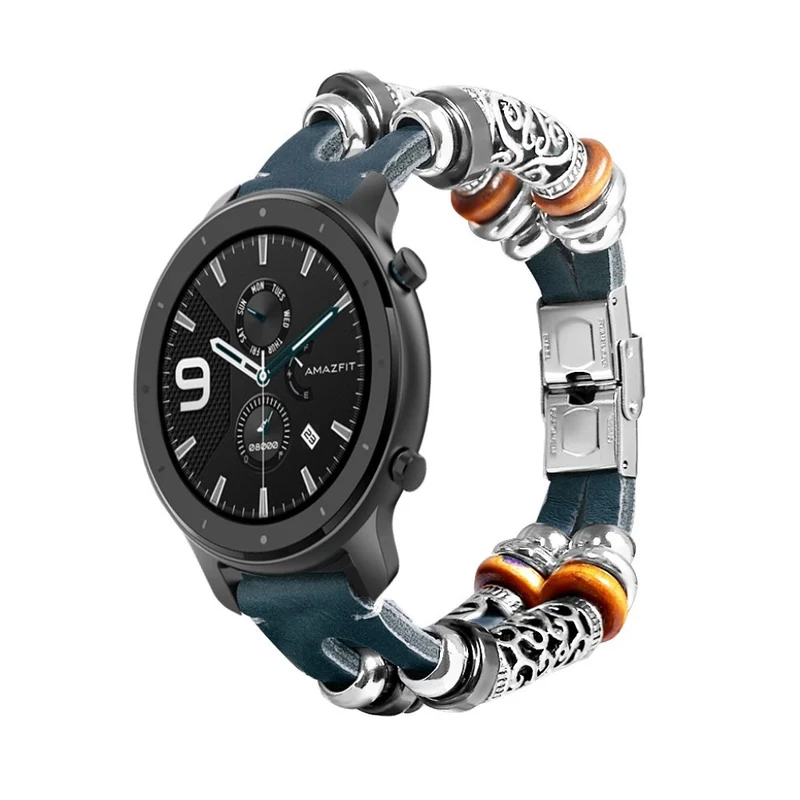 Sehr schön Amazfit GTR 42mm Echtes Leder und Metall armband