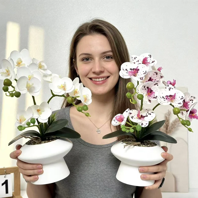 Dekorativer Orchideenblumenarrangement für die Heimanzeige