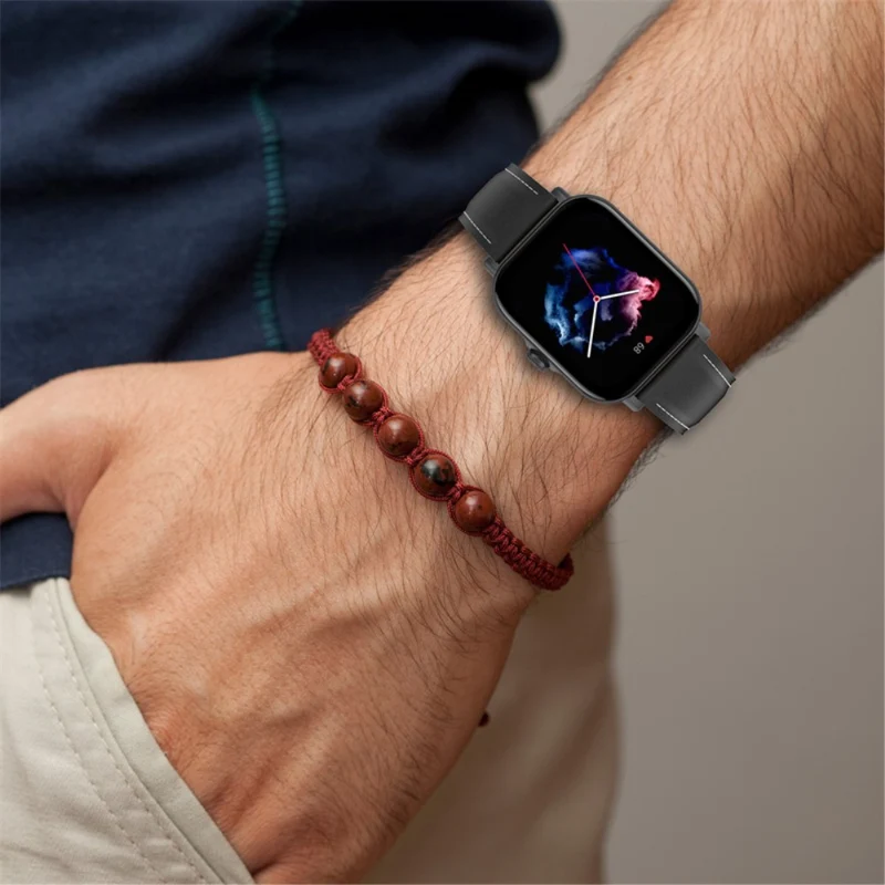 Mega gut Amazfit GTS 3 / Amazfit Bip U Echtes Leder armband