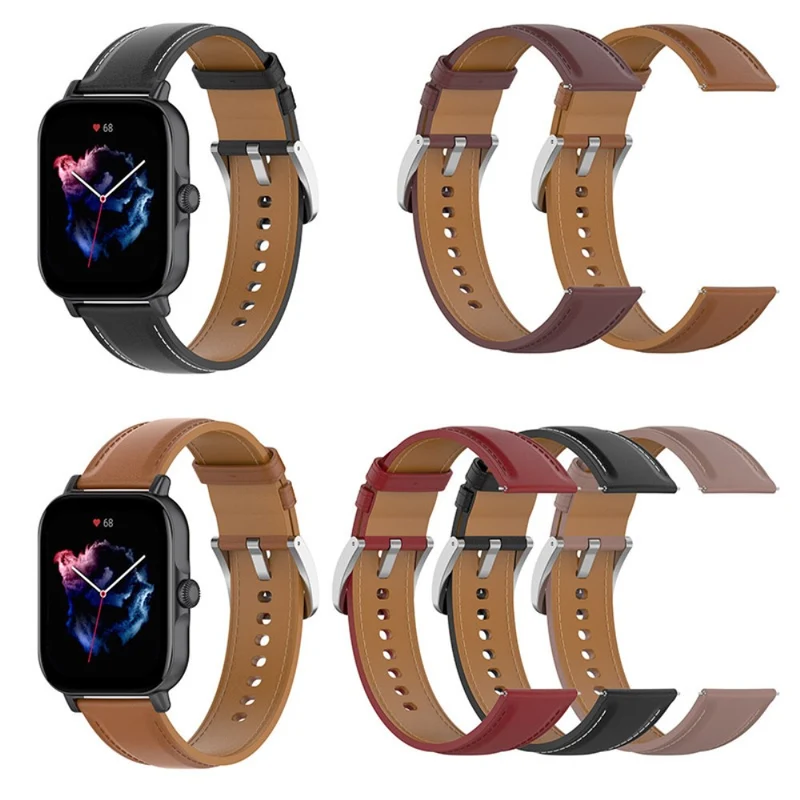 Mega gut Amazfit GTS 3 / Amazfit Bip U Echtes Leder armband