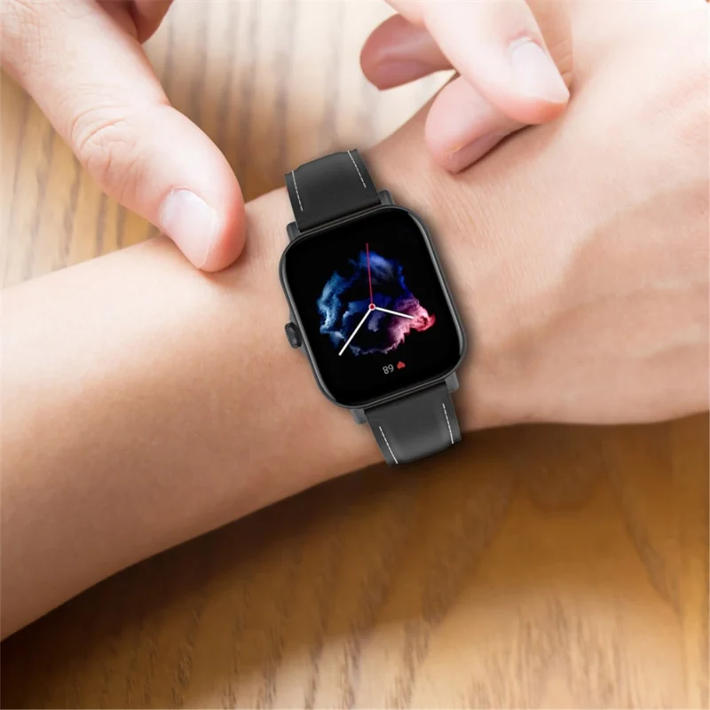 Mega gut Amazfit GTS 3 / Amazfit Bip U Echtes Leder armband