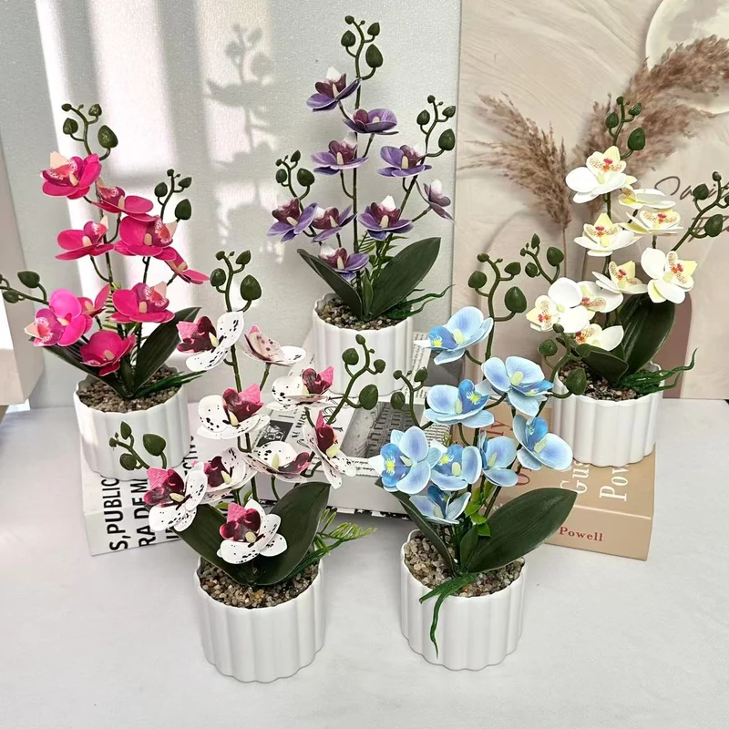 Elegante Kunst-Orchideen-Anordnung für die Inneneinrichtung zuhause