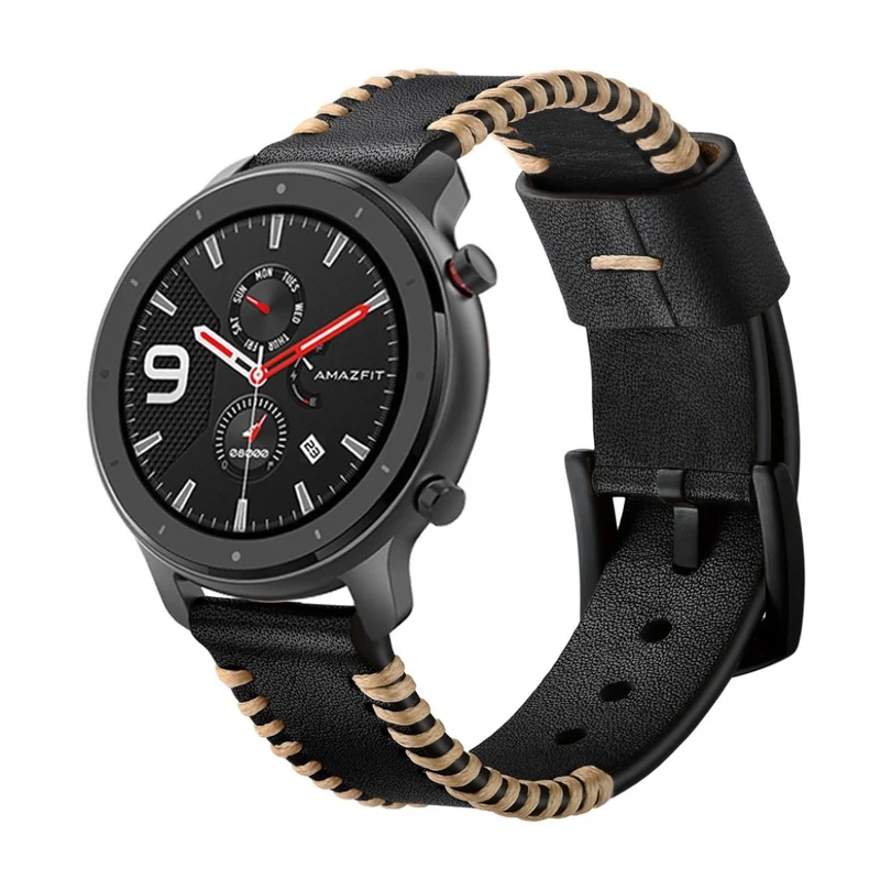 Sehr bequem Amazfit GTR 42mm Echtes Leder armband