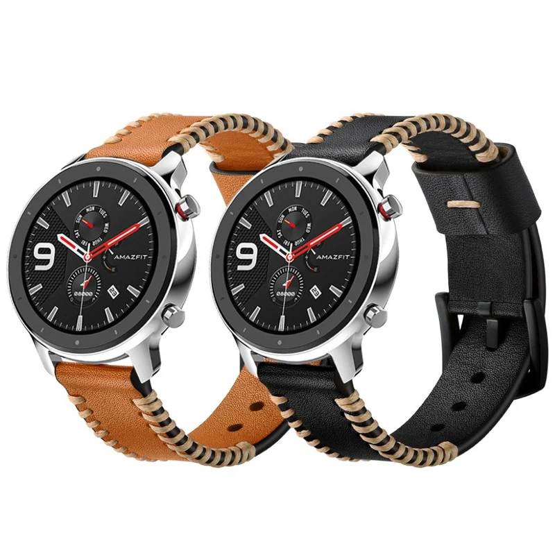 Sehr bequem Amazfit GTR 42mm Echtes Leder armband