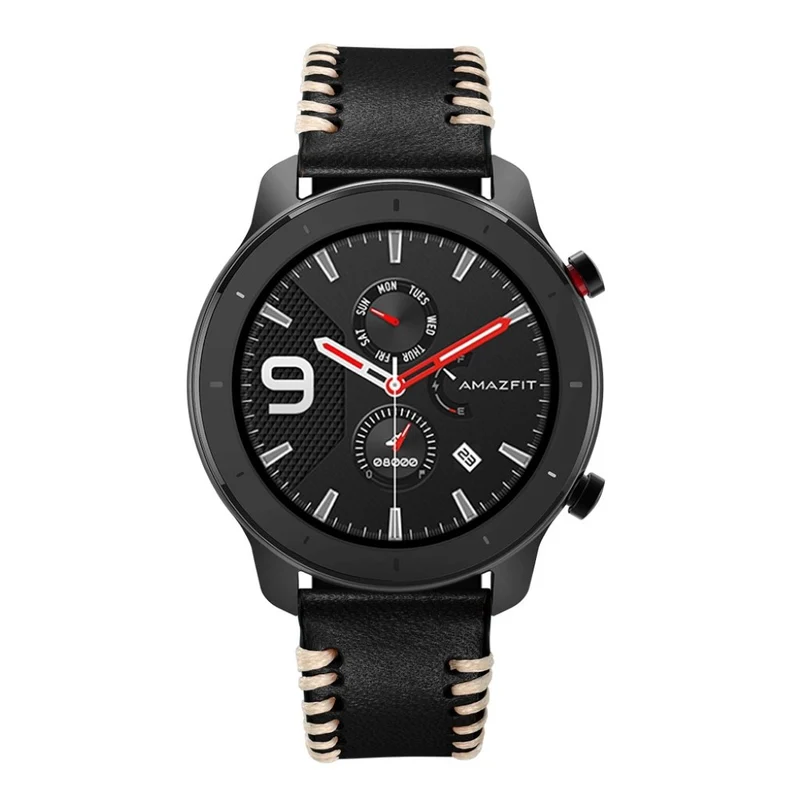 Sehr bequem Amazfit GTR 42mm Echtes Leder armband