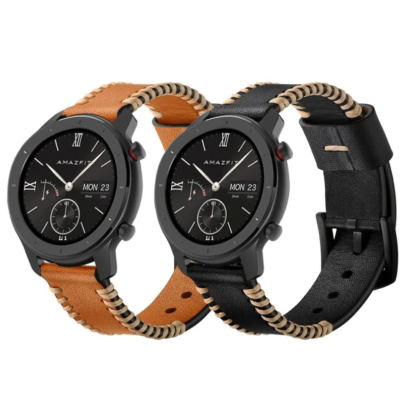 Sehr bequem Amazfit GTR 42mm Echtes Leder armband