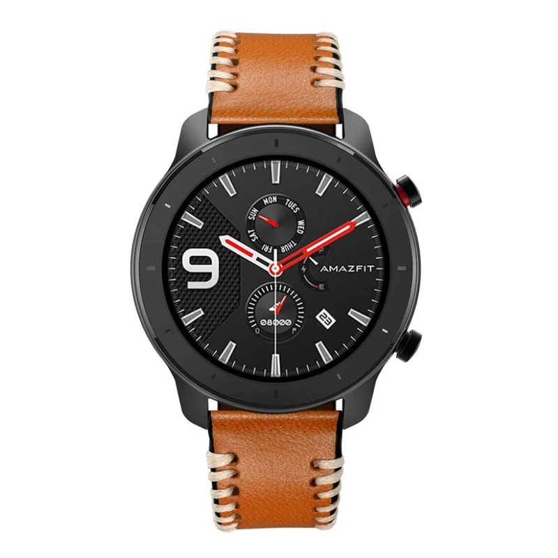 Sehr bequem Amazfit GTR 42mm Echtes Leder armband