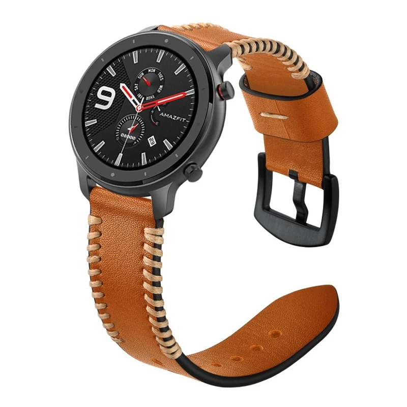 Sehr bequem Amazfit GTR 42mm Echtes Leder armband