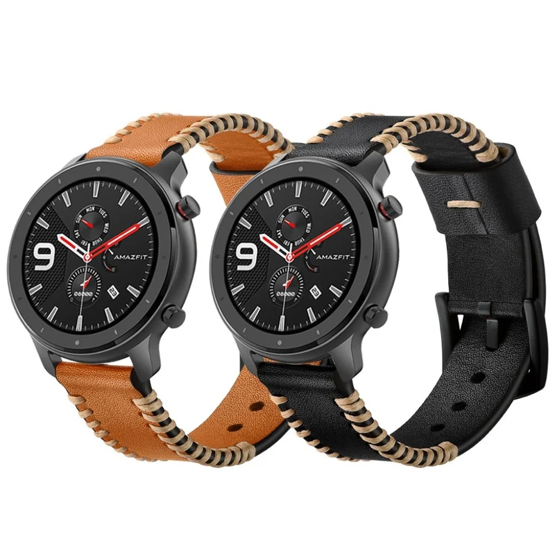 Sehr bequem Amazfit GTR 42mm Echtes Leder armband