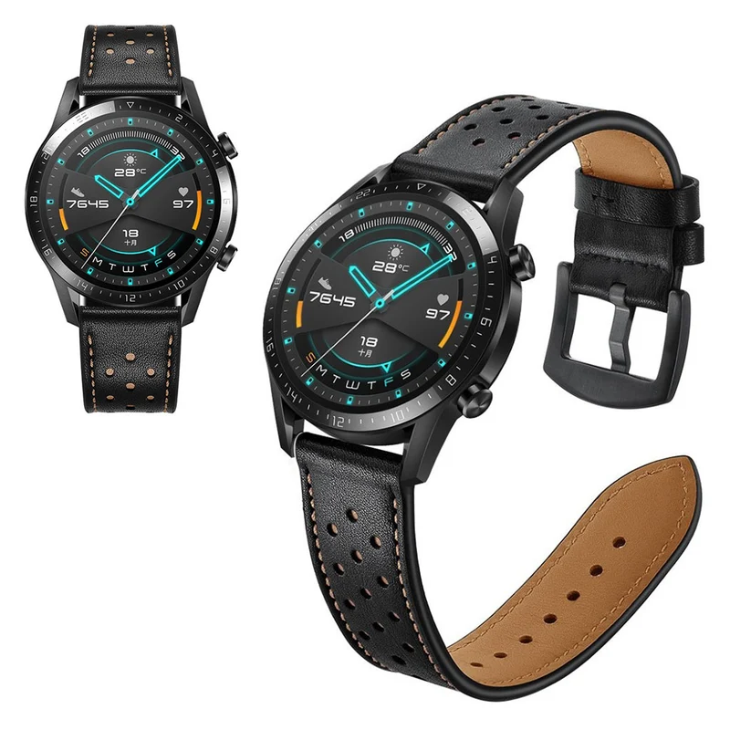 Schön Huawei Watch GT 2 46mm Echtes Leder armband