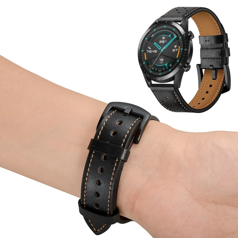 Schön Huawei Watch GT 2 46mm Echtes Leder armband