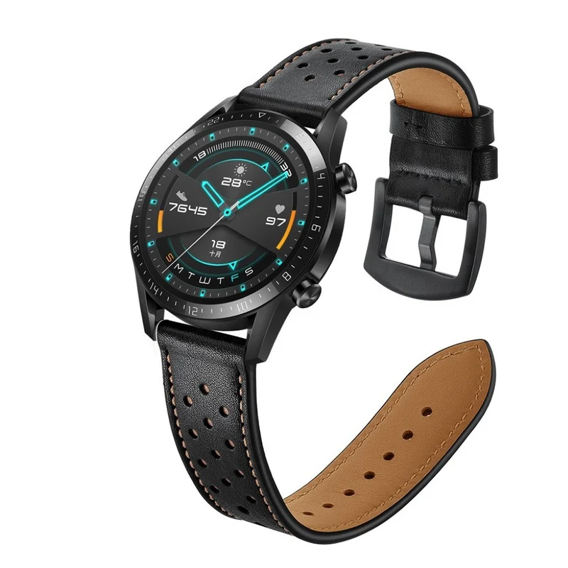 Schön Huawei Watch GT 2 46mm Echtes Leder armband