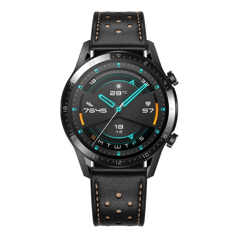 Schön Huawei Watch GT 2 46mm Echtes Leder armband