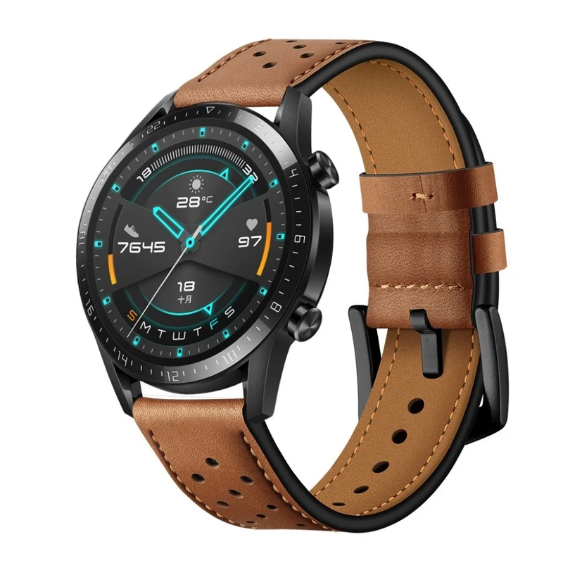 Schön Huawei Watch GT 2 46mm Echtes Leder armband
